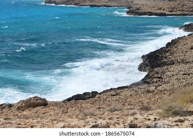 Beach With Waves In Aya Napa, Cyprus