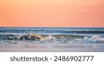 Beach waves crashing at sunset on Hilton Head Island