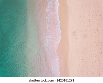 Beach Waves And Pink Sand
