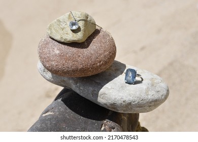 Beach Wedding Ocean Rocks Diamond Aquamarine Jewelry Beautiful Sunshine Lights Water