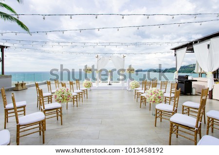 Beach Wedding Venue Ocean View Background Stock Photo Edit Now