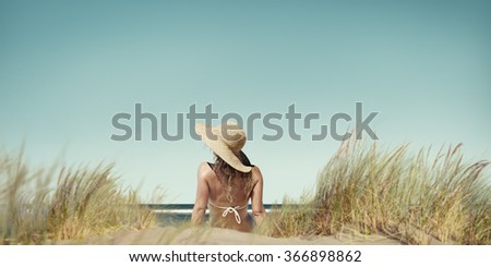 Similar – Image, Stock Photo Sitting, Waiting, Wishing