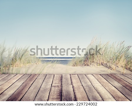 Beach and Wooden Plank