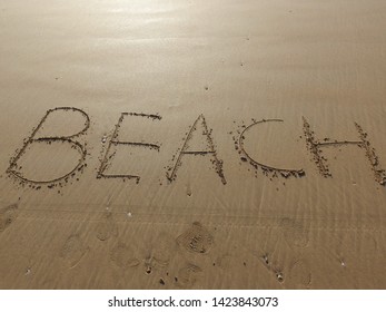 Beach Word Written By Hand On Stock Photo 1423843073 | Shutterstock