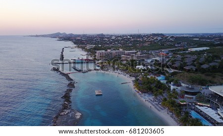 beachbar in the caribbean during sunset