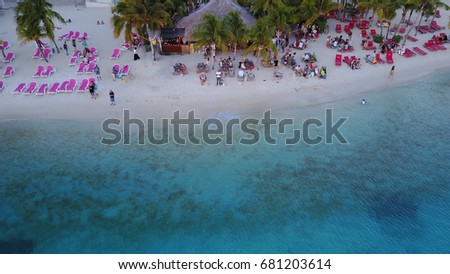 Beachbar in the caribbean, just before the sun sets