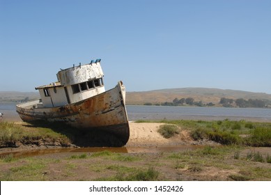 Beached Fishing Boat, Inverness, California