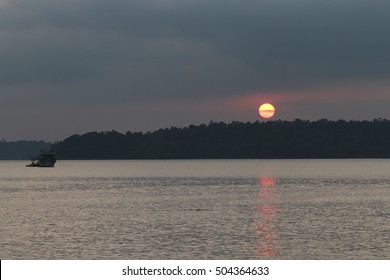 beaches at the andamans, white sand and warm water; Sunset over the beach