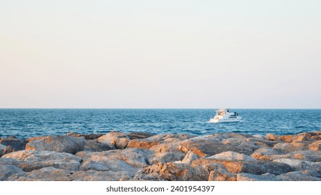 Beaches and seaside rocks make up the sea. bstract nature seaside rocks background