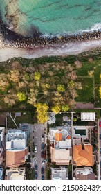 Beachfront House On The Beach Black Sea Drone Aerial View Panorama