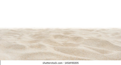 Beack sand texture on white background,