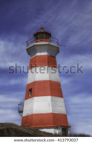 Similar – Image, Stock Photo Lighthouse in autumnal thunderstorm atmosphere