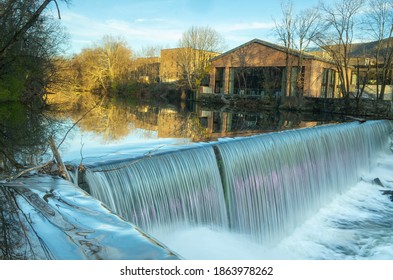 Beacon, NY - USA - Nov. 29, 2020: Landscape View Of The Iconic Beacon Falls On The Fishkill Creek, Located Off Of Main Street In Beacon.