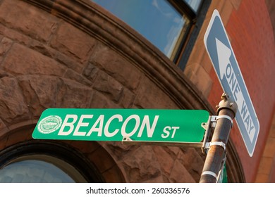 Beacon Street Sign In Famous Boston Neighborhood