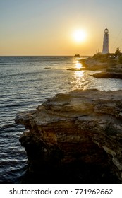 beacon at sunset