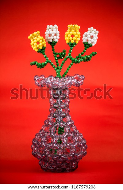 Beads Vase Beads Flower Stock Photo Edit Now 1187579206