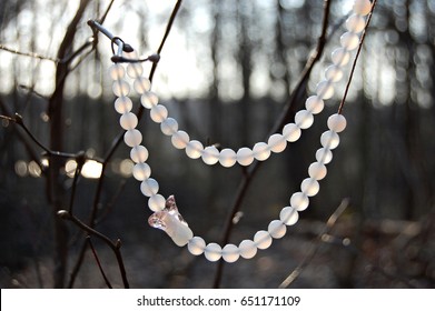 Beads Of White Agate
