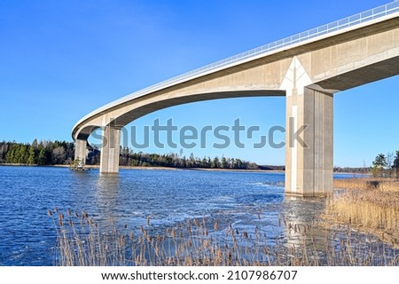 beam bridge over the water Hammarsundet in Askersund Sweden