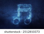 Beamed sixteenth note symbol, Music Background, Blue Symbol