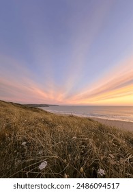 Beaming light sunset in Cornwall