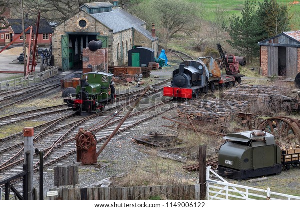 Beamish.\
England. 04.18.18. Old steam engines in the goods shunting yard of\
Beamish Museum in the northeast of\
England