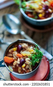 
Bean Soup With Celery. A Great Idea For A Healthy Dinner. Quick Meal.