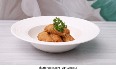 Beancurd Roll With Chicken Oyster Sauce