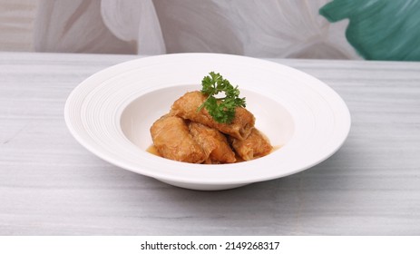 Beancurd Roll With Chicken Oyster Sauce