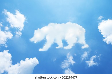 Bear Cloud Shape On Sky.