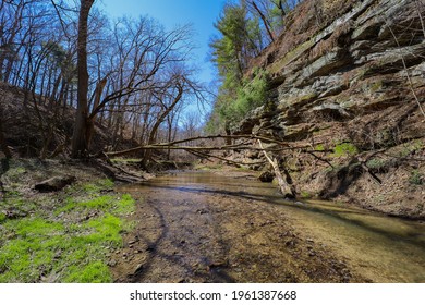 Bear Creek Flowing Into Wabash River In Indiana