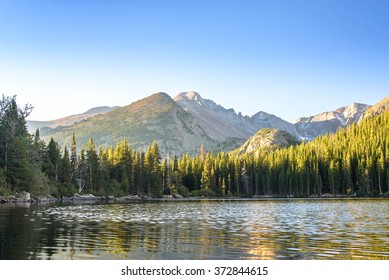 Bear Lake at sunrise. Rocky Mountain National Park, Colorado, United States