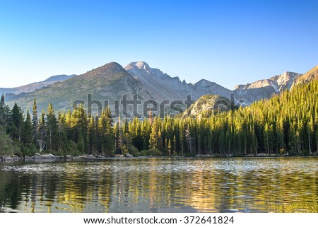 Bear Lake at sunrise. Rocky Mountain National Park, Colorado, United States