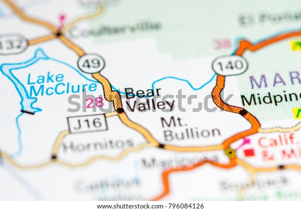 Bear Valley California Usa On Map Stock Photo Edit Now 796084126