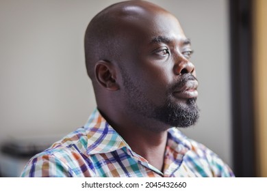 Bearded African Man Thinking Of The Future