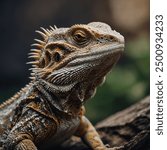 A Bearded Dragon is a medium-sized lizard native to Australia, known for its distinctive "beard" of spiky scales under its chin, which can puff up when threatened or during displays of dominance.