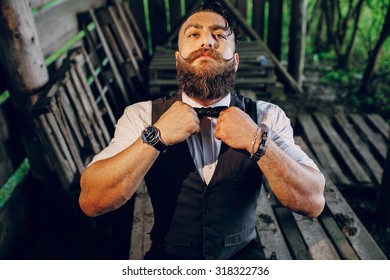 bearded man alone