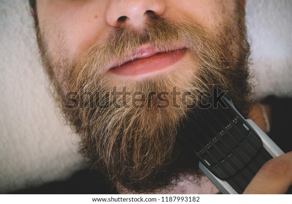 Bearded Man Decides Shave His Long Stock Photo Edit Now 1187993182