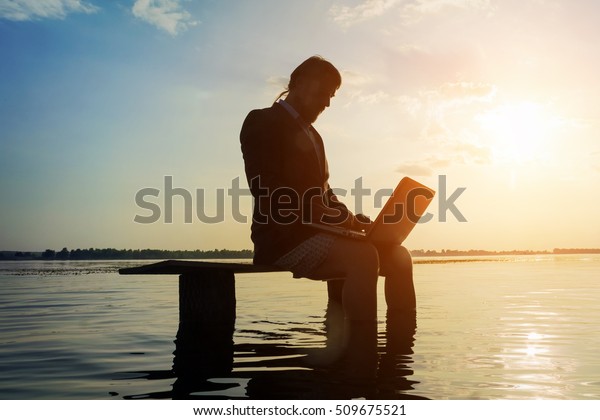 Bearded Man Gray Jacket Underwear Sitting Stock Photo Edit Now