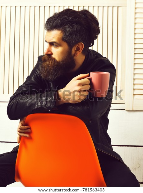 Bearded Man Long Beard Brutal Caucasian Stock Photo Edit Now
