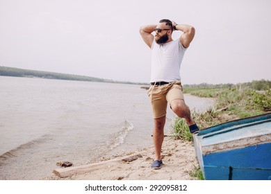 Bearded Man On The Beach