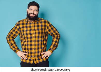 Bearded man in a shirt casual wear self confidence