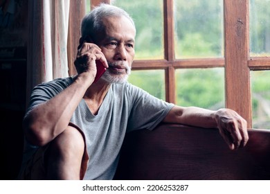 Bearded Senior Man Talking By Phone