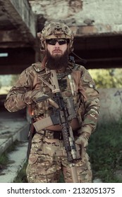 Bearded Soldier Uniform Special Forces Dangerous Stock Photo 2132051375 ...