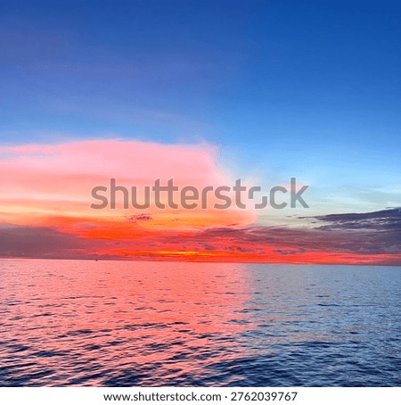 Beatiful middle of the ocean sunset