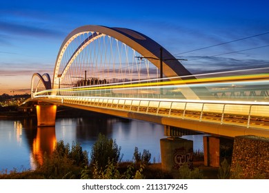 Beatus Rhenanus Bridge For Trams Over Rhine River Between Kehl And Strasbourg Germany France Transport