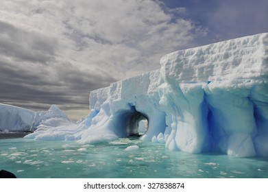 Beatyful Icebergs In Antarctica Travel On The Ship