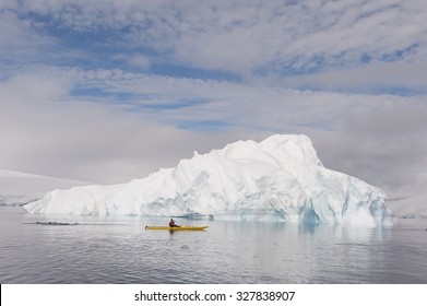 Beatyful Icebergs In Antarctica Travel On The Kayak