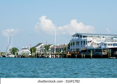 Beaufort Inlet With Restaurant From Sea Side