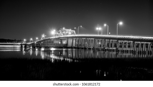 Beaufort SC Draw Bridge At Night