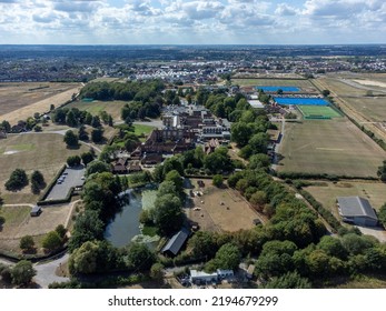Beaulieu, new town development near Chelmsford, Essex.  14,000 new houses and road links being constructed around New Hall School and a new railway station. - Shutterstock ID 2194679299